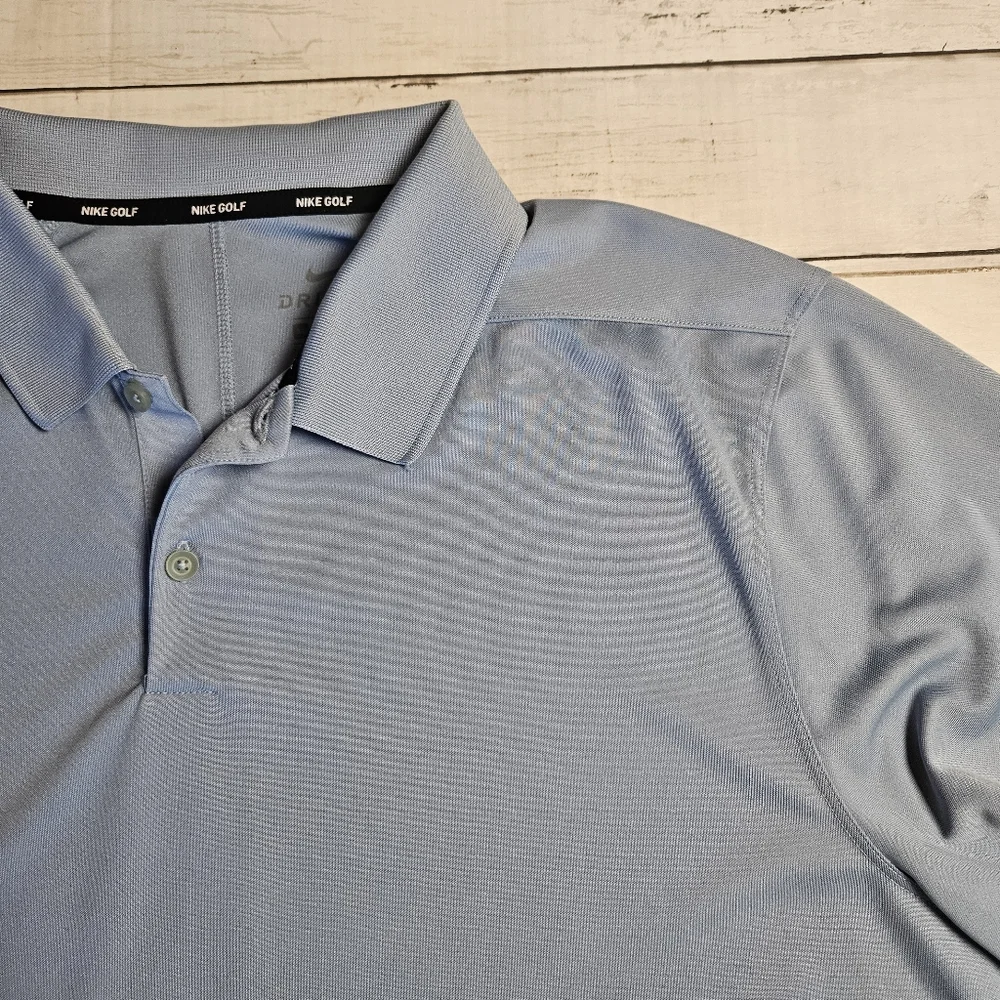 Nike Golf Dri‎ Fit Baby Blue Polo Size XL